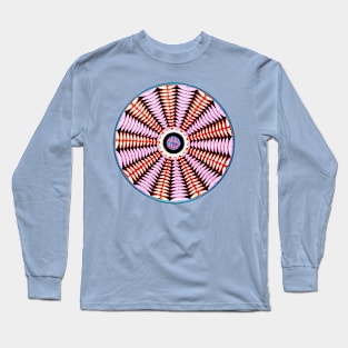 Handmade pink and orange mandala art Long Sleeve T-Shirt